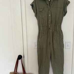 Pistola Green Utility Jumpsuit with Relaxed Fit